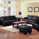 Coaster CO of America Samuel 2 Piece Black Bonded Leather Loveseat and Sofa Group